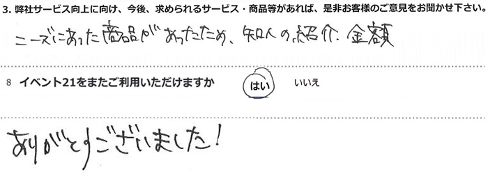 �j�[�Y�ɂ��������i�����������߁A�m�l�̏Љ�A���z�B���肪�Ƃ��������܂��B