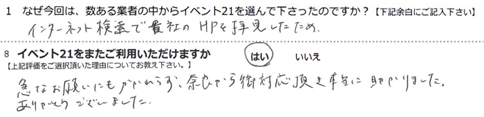 �C���^�[�l�b�g�����ŋL�҂�HP��q���������߁B
�}�Ȃ��肢�ɂ�������炸�A�ޗǂ��炲�Ή������{���ɏ�����܂����B���肪�Ƃ��������܂����B