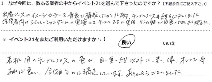 �����ŏ�ʂ��������ߌ����܂����B
�F�X�T����Ԃ����������ׁA�ŏ��ɖڂɂƂ܂����M�Ђł��肢���܂����B
�����p�̃e�[�u���N���X�̐F���A���A���A���ȊO�ɁA�ԁA�΁A�I�����W������Ηǂ��B
�S�̓I�ɂ͖������Ă��܂��B���肪�Ƃ��������܂����B