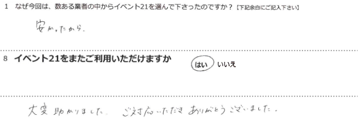 ������������B
��Ϗ�����܂����B���Ή������������肪�Ƃ��������܂����B