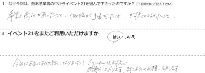 ��]�̏��i�����������ƁA���i���荠���������ƁA�Ή����悩�������ƁB
����͖{���ɂ����b�ɂȂ�܂����I���Ă��˂��ȑΉ����ӂ��Ă���܂��B�܂���낵�����肢�v���܂��B